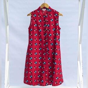 Zuri Circle Back Sleeveless Cotton Button Dress EUC XS